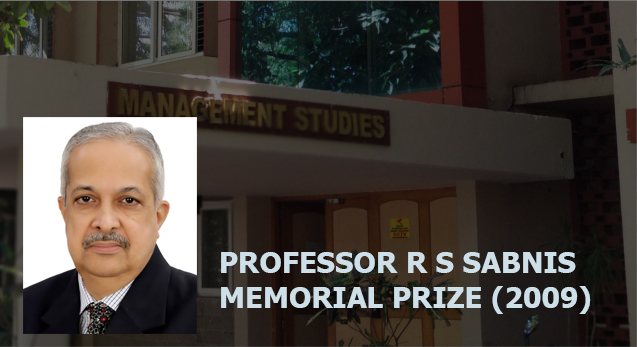 Professor R S Sabnis Memorial Prize (2009)